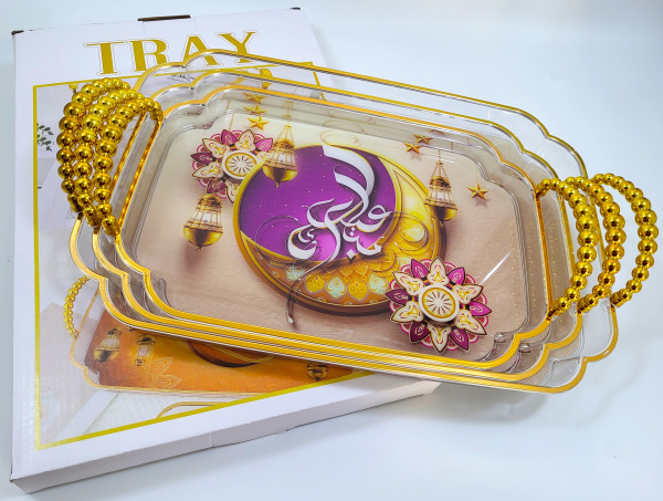 Набор подносов 3 шт (пластик): 33*22см, 36*25см, 40*28см (1804) (12)