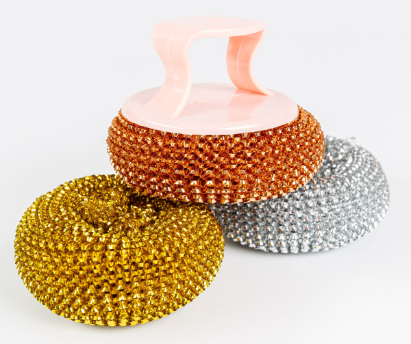 Набор губок металлических 3шт с держателем (KH-2142)