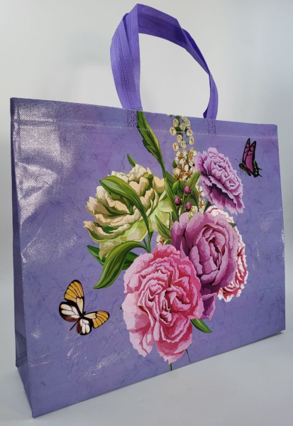 АКЦИЯ! Пакет-сумка из нетканного полотна  в ассортименте   35*31*12см (SRA-18)