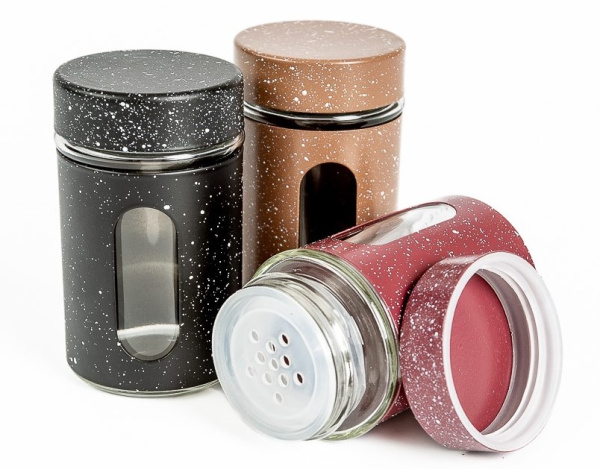 Банка для специй 100мл (металл, стекло) (3712) (144)