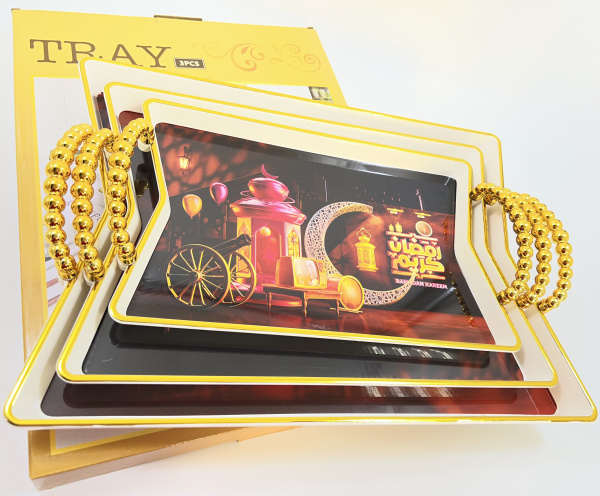 Набор подносов 3 шт (пластик): 32*20,5см, 37*25,5см, 42*30см (1805) (16)