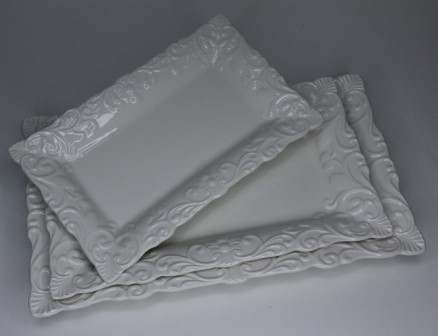 Набор тарелок прямоугольных 3шт "Узор" 10;12;14 (PS－81)