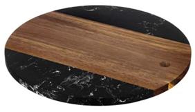 Доска сервировочная  из дерева акации и мрамора Ø25см (3642) (18)