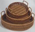 Набор подносов 3шт плетенных круглых (35, 30, 25см) (1901) (20)