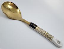 Ложка с керамической ручкой 27см (золото) ()