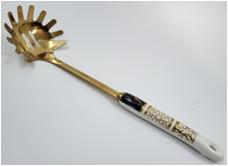 Ложка для спагетти с керамической ручкой 31см (золото) ()