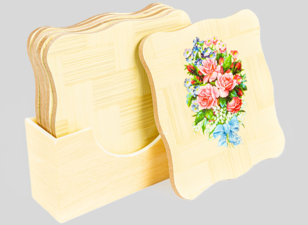 Набор подставок 6шт под кружку 9,5*9,5см (8253) (132)