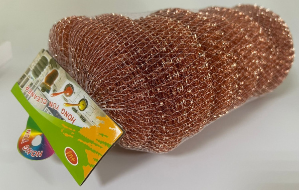 Губка металлическая золото  10 шт (S-149)