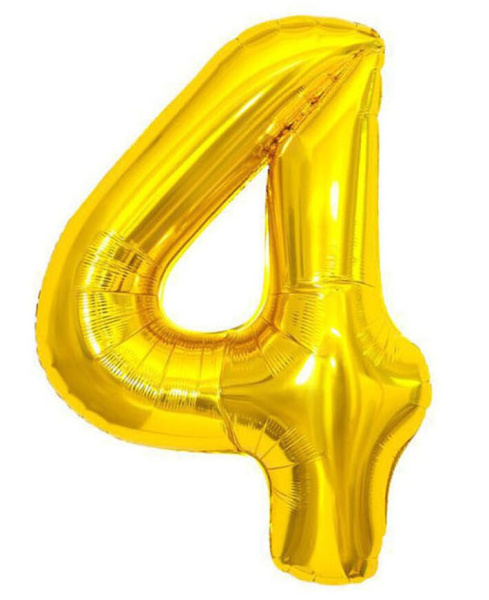 Шар фольгированный 40" (95см) (золото/серебро - в ассортименте) «4» (4767) (25)