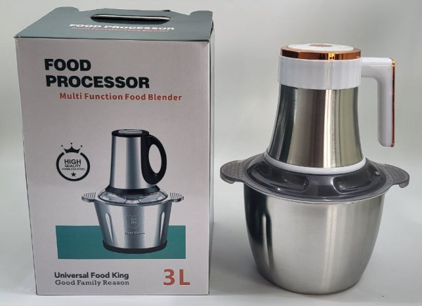 Измельчитель-мясорубка с металлической чашей 3л (4301)