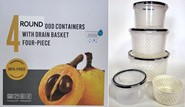 Контейнеры пищевые со сливной корзиной круглый 4шт (0,75л, 1,6л, 2,85л, 4,15л) (16)