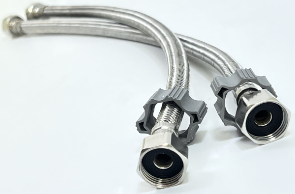 Гибкая подводка для воды в металлической оплетке 50см (2шт) (1803) (150)