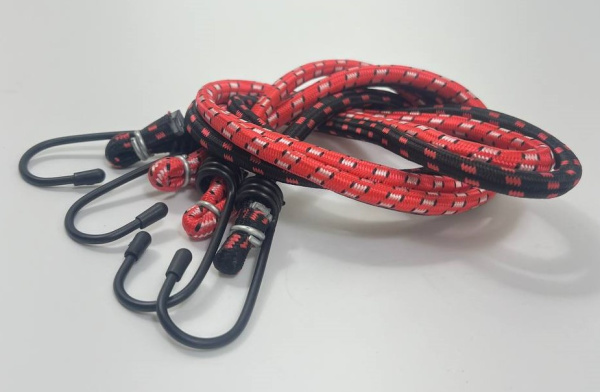 Резинка багажная 2шт с крючками 1м*8мм  (8050) (150)