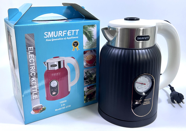 Электрический чайник 2л с термометром (1500W) (1808) (16)