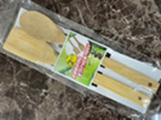 Бамбуковая ложка деревянная плоская 2 шт размер 28см (8242)