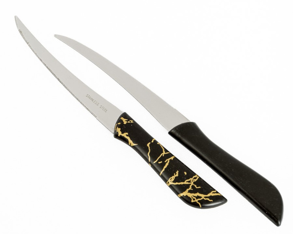 Набор ножей 12шт. (нержавеющий, с зубцами, ручка пластик.)  (8288)(100)