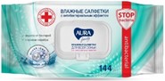 Салфетки влажные "AURA" с антибактериальным эффектом 120шт (32) (12) (33541)