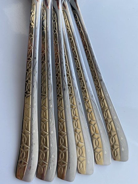 Вилки "Золотая половинка с узором" 6шт набор (6479)(100)