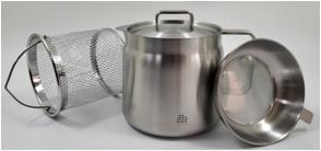 Кастрюля из нержавеющей стали с ситом для фритюра 1,5л (3394) (32)