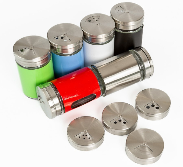 Банка для специй (100 мл) /металл, стекло/ (5916) (144)