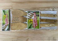 Бамбуковая ложка деревянная плоская 3 шт размер 28см   (8241)