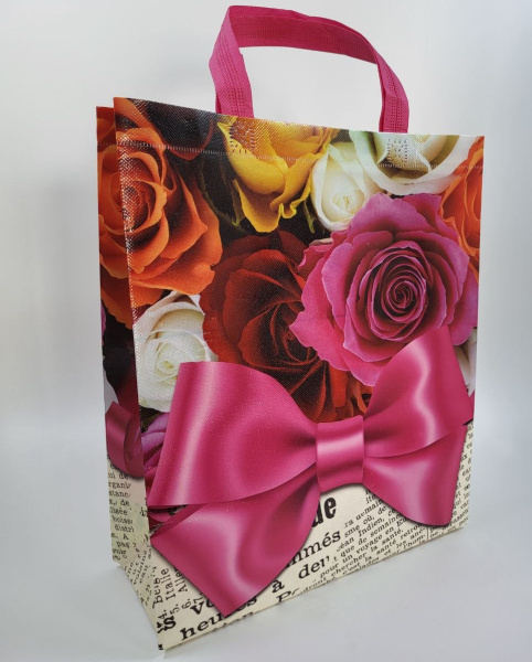 АКЦИЯ! Пакет -сумка из нетканного полотна  в ассортименте  39,5*48,5*11,5см (SRA-17)