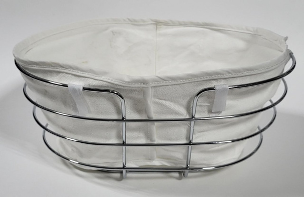 Корзинка для хлеба и выпечки, цвет серебро (овальная) 27х20х12см (зол) (8325/1) (48)