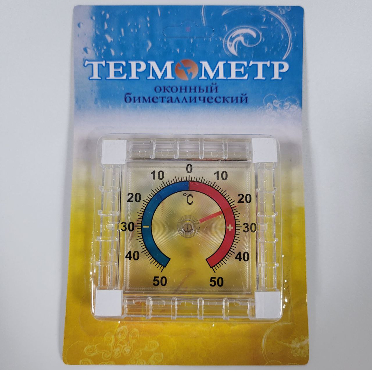 Термометр на липучке уличный (квадратный) (3668) (240)
