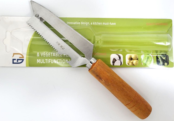 Овощечистка-шинковка с ножом (деревянная ручка) (S-6107)