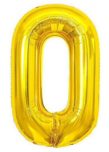 Шар фольгированный 40" (95см) (золото/серебро - в ассортименте) «0» (4767) (25)