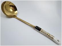 Половник с керамической ручкой 31см (золото) ()