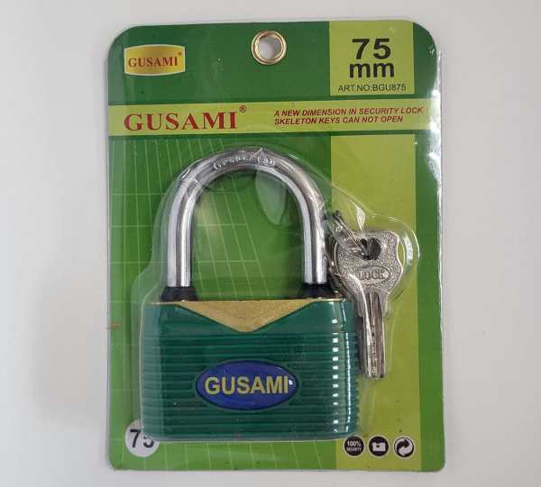 Замок навесной влагостойкий GUSAMI 75mm (7547, КН-3131) (72)