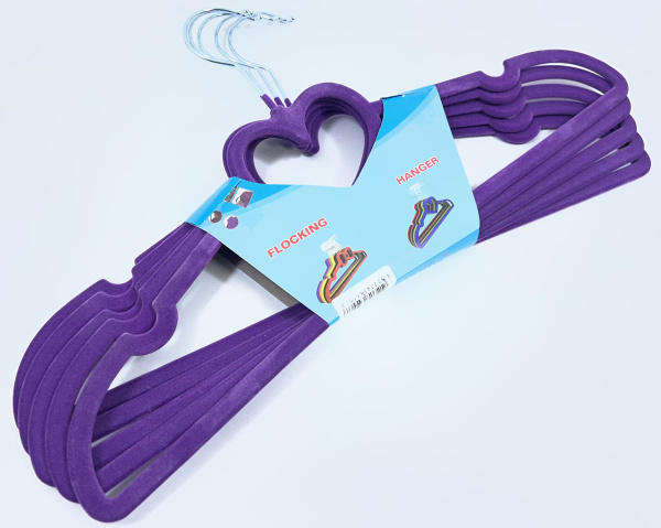 Вешалка плечики для верхней одежды с бархатным покрытием 5шт, 42 см 60G (S-2774)