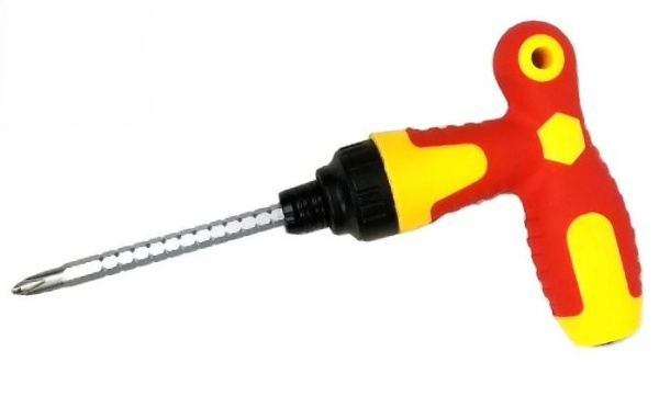 Двусторонняя т-образная телескопическая реверсная отвертка,170 мм (S-20115)