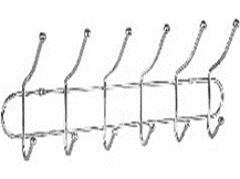 Вешалка настенная металлическая на 6 крючков 47,5см (8075)