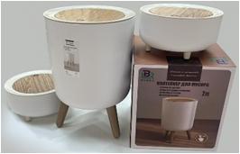 Набор контейнеров для мусора на ножках с автоматической крышкой 3шт (7л, 2л, 2л) (1711) (6)