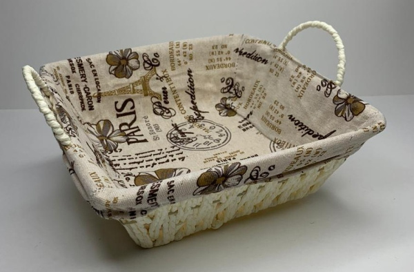 Корзинка квадратная 23*23 см Париж (съемный чехол)  (1034