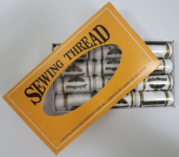 Набор швейных ниток, 12 бабин (белые) (8152)