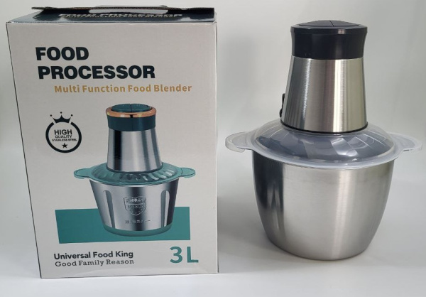 Измельчитель-мясорубка с металлической чашей 3л (7847)