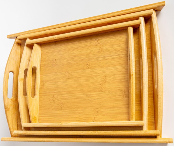 Набор подносов 3шт 48*35см; 39*30см; 33*26см деревянных (8243) (10)