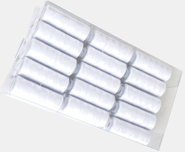 Набор швейных ниток, 40 ЛШ, 200 м, 30 бобин 6.5г/шт (БЕЛЫЕ) (3323)