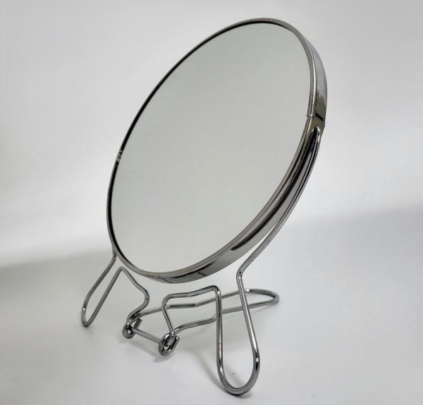 Зеркало круглое двустороннее в металлической рамке 4" 10см (279/1) (240)