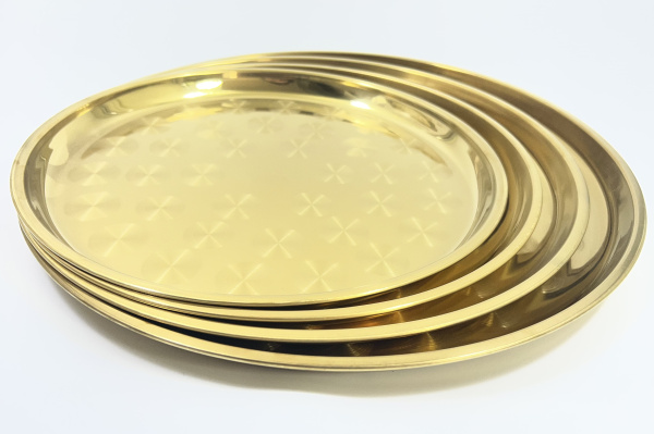 Набор подносов 4шт. 26, 28, 30, 32см (золото) (7318-4) (24)