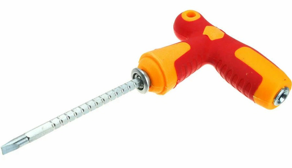 Двусторонняя т-образная телескопическая реверсная отвертка, 170мм (NS 13-14)